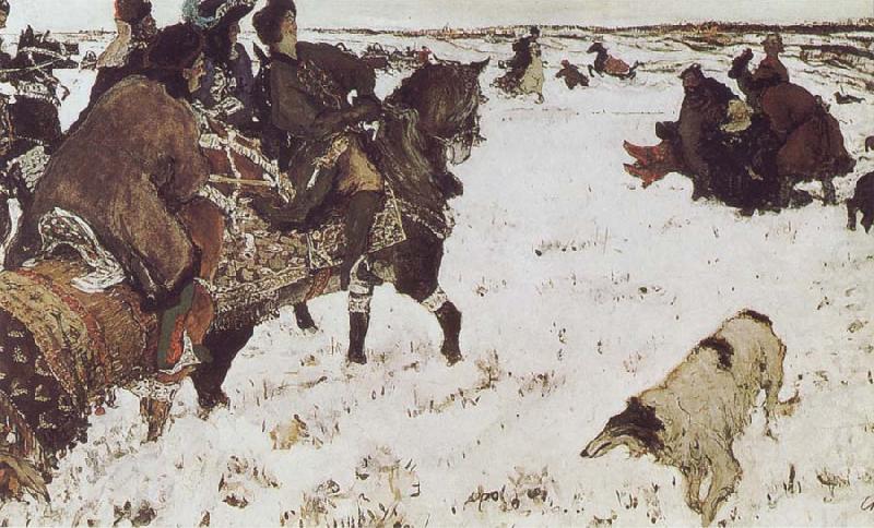 Valentin Serov Peter the Great Riding to Hounds china oil painting image